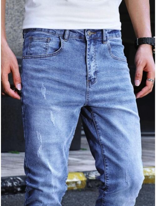 Shein Men Slant Pocket Tapered Jeans