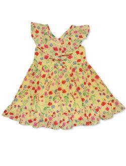 BLUEBERI BOULEVARD Baby Girls Floral Ruffled Fit and Flare Dress