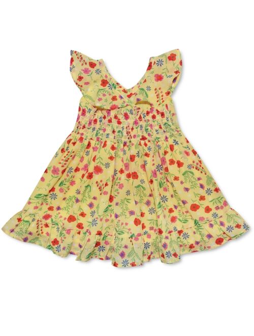 BLUEBERI BOULEVARD Baby Girls Floral Ruffled Fit and Flare Dress