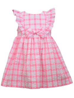 BONNIE BABY Baby Girls Seersucker with Pinafore Ruffles Dress