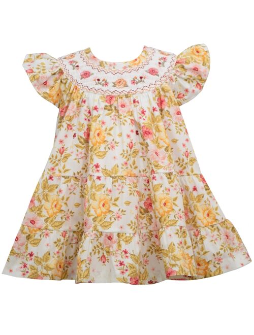 BONNIE BABY Baby Girls Printed Poplin Tiered Skirt Dress
