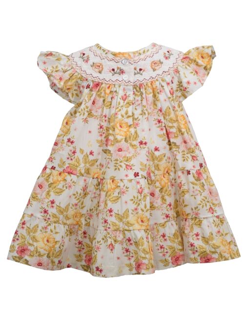 BONNIE BABY Baby Girls Printed Poplin Tiered Skirt Dress