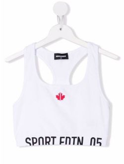 Kids TEEN logo-print sports bra