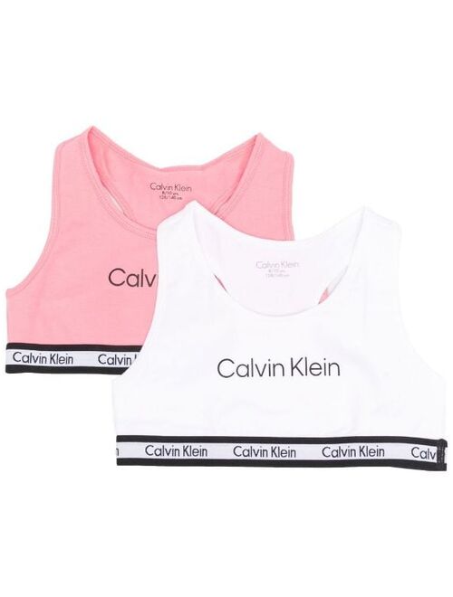 Calvin Klein Kids two-pack logo waistband bra