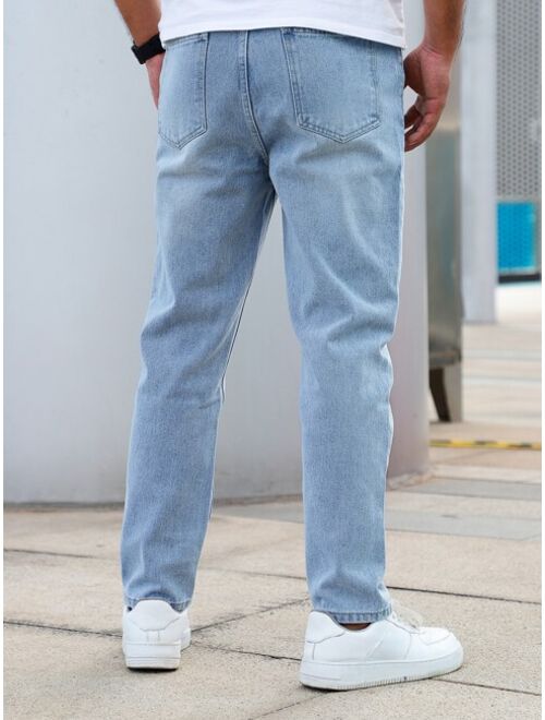 Shein Men Solid Slim Straight Jeans