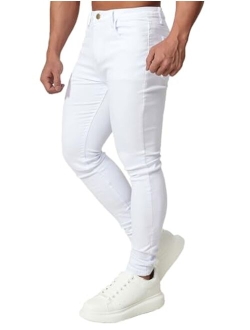 HUNGSON Skinny Jeans for Men Stretch Slim Fit Ripped Distressed