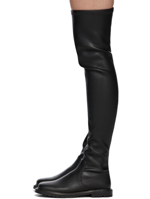 STAUD Black Faux-Leather Belle Boots