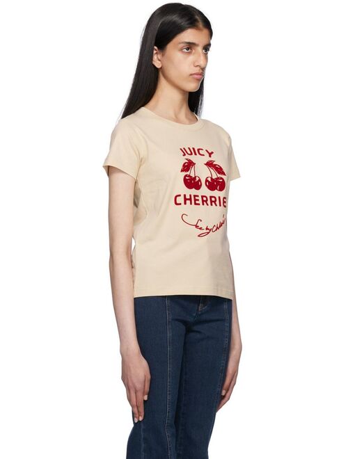 SEE BY CHLOE Beige 'Juicy Cherries' T-Shirt