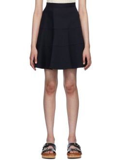 SEE BY CHLOE Navy Tiered Miniskirt