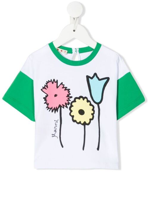 Marni Kids floral-print T-shirt