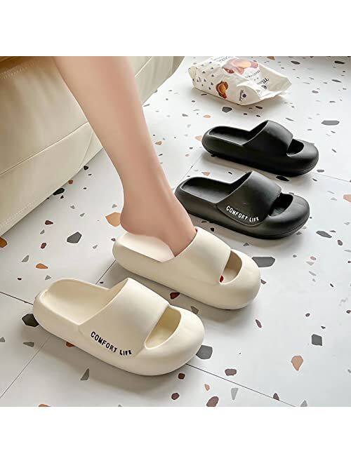PUWAN Cloud Slides Sandals for Women Men, Soft Anti-Collision House Slippers Couple Summer Shoes for Shower Beach Pool Travel