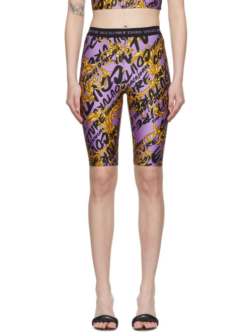 Versace Jeans Couture Purple Nylon Shorts