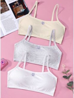 Girls 3 Pack Patched Rib-knit Cami Bra