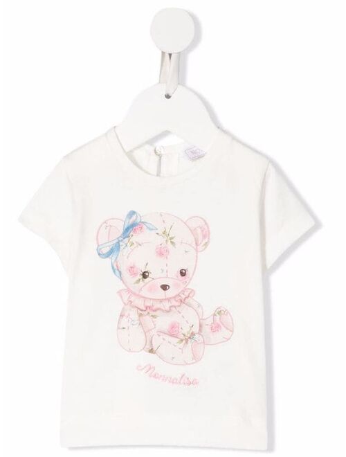 Monnalisa teddy bear print T-shirt