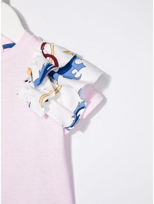 Emilio Pucci Junior ruffle-trim cotton T-shirt