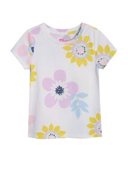 Little Girls Flower All Over Print T-shirt