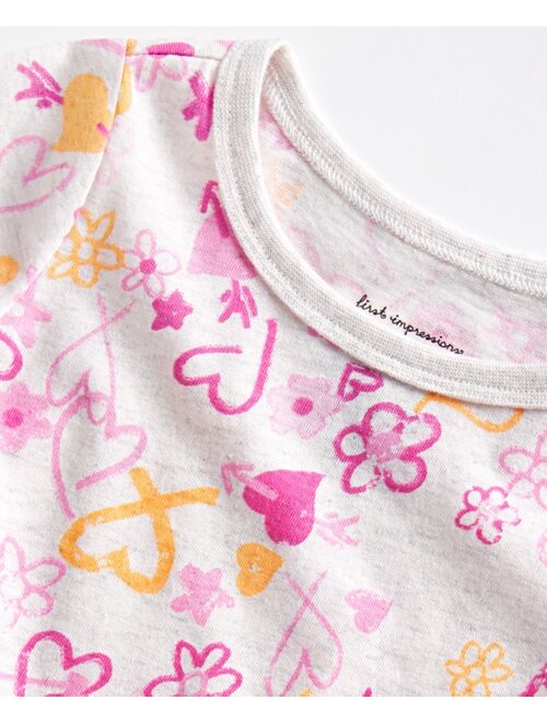 First Impressions Toddler Girls Graffiti Heart Peplum Long Sleeve T-Shirt, Created for Macy's