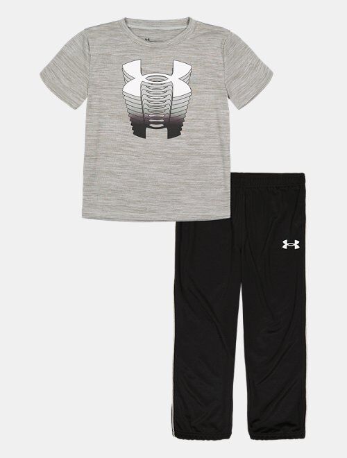 Under Armour Boys' Pre-School UA Logo Rise Short Sleeve & Joggers Set