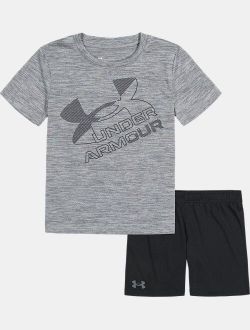 Boys' Pre-School UA Linear Big Logo Twist Short Sleeve & Shorts Set
