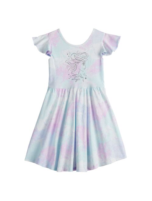 Girls 4-12 Disney Frozen "Own Your Magic" Allover Print Flutter Sleeve Dress by Jumping Beans
