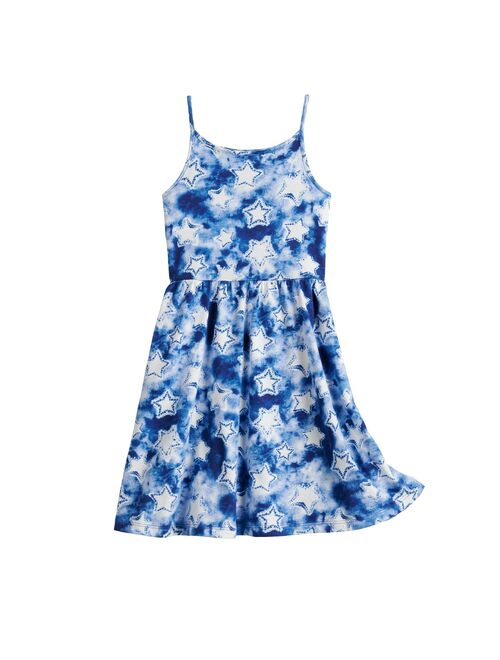 Jumping Beans Girls 4-12  Tie Dye Star Print Skater Tank Dress
