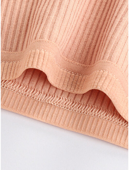 Shein Girls 4 Pack Solid Rib-knit Bralette