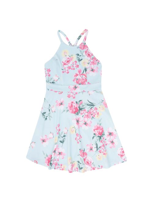 Girls 7-16 Speechless Lace Back Floral Dress