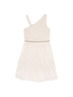Girls 7-16 Speechless Lace & Tulle One Shoulder Dress
