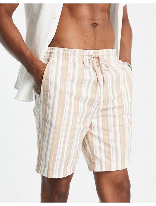 Pull&Bear woven striped shorts in multi