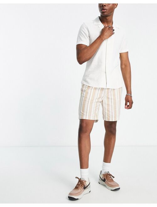 Pull&Bear woven striped shorts in multi