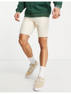 classic rigid denim shorts in dusty ecru
