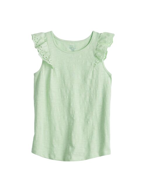 Girls 4-12 Jumping Beans Eyelet Flutter Tee
