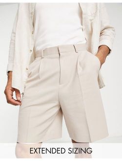 smart wide shorts in stone