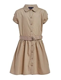 Girls' School Uniform Short Sleeve Shirtdress