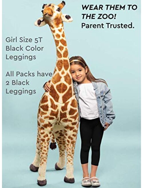 MISS POPULAR 5-Pack Girls Leggings Sizes 4-16 Soft Comfortable Cotton Spandex with Elastic Waistband Many Colors