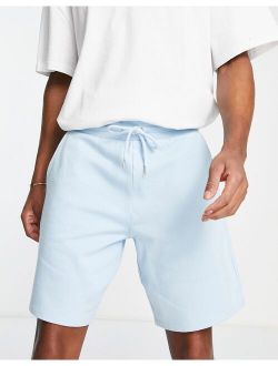 oversized jersey shorts in pastel blue