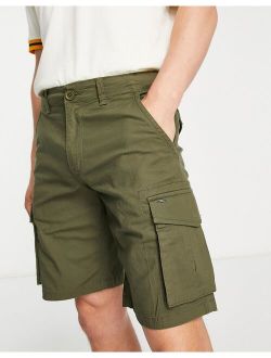 ripstop cargo shorts in khaki green