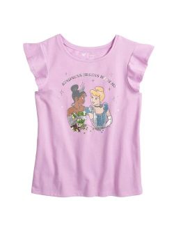 Girls 4-12 Disney Princesses Flutter Sleeve Graphic Tee by Jumping Beans