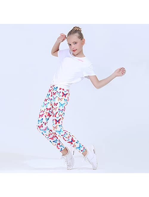 Quedoris Girls Printed Leggings Yoga Pants Multipack Leggings for Kids in 3t to 13 Years