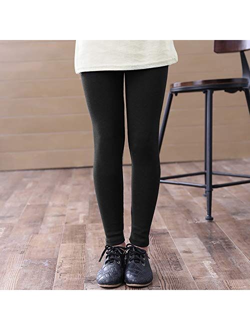 Auranso Toddler Girls Leggings Basic Full Length Cotton Tights Pants 2-14 Years