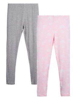 Only Girls Leggings 2 Pack Super Soft Yoga Dance and Lounge Pants (Size: 8-14)