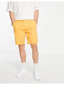 straight fit chino shorts in mid yellow
