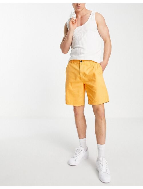 New Look straight fit chino shorts in mid yellow