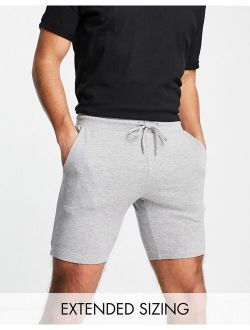 jersey skinny shorts in gray heather