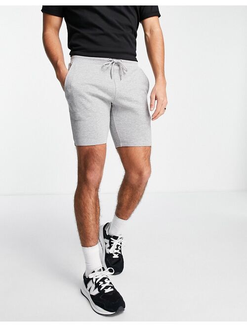 ASOS DESIGN jersey skinny shorts in gray heather