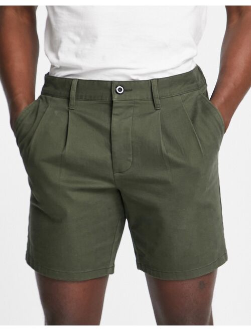 ASOS DESIGN cigarette shorts in dark green