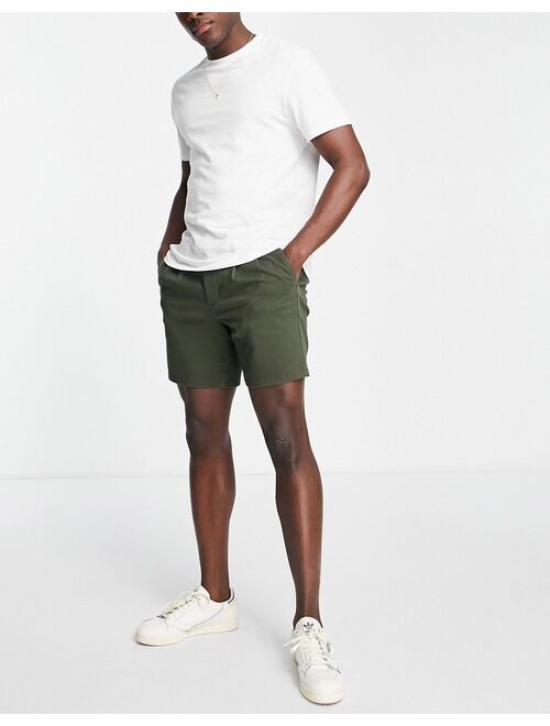 ASOS DESIGN cigarette shorts in dark green
