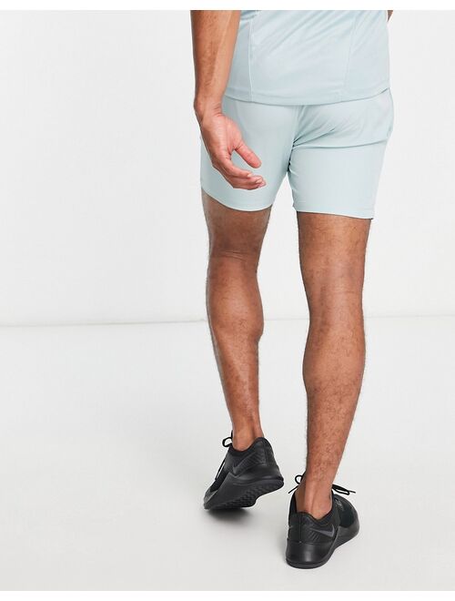 ASOS 4505 icon training shorts in mid length with quick dry in dusty blue