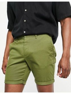 slim chino shorts in khaki