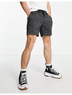 skinny striped shorts in black and white
